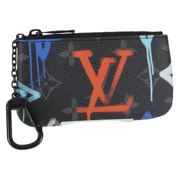 LOUIS VUITTON Eclipse Multicolor Pochette Cles Coin Purse M81795 Auth 131843M - Picture 1 of 16